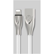 Cable USB elastomère type Lightning Iphone 1,2m blanc