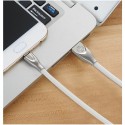 Cable USB elastomère type Lightning Iphone 1,2m blanc