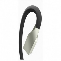 Cable USB type C noir 1,2m profil plat