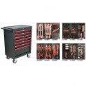 SERVANTE 7 TIROIRS DRAKKAR EQUIPEMENT 09142 + 4 TIROIRS OUTILS MODULES CARBONE
