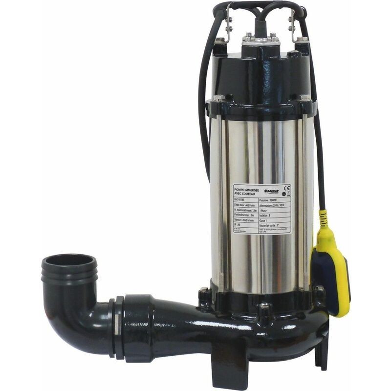 Pompe immergée automatique avec couteau 1800W Drakkar