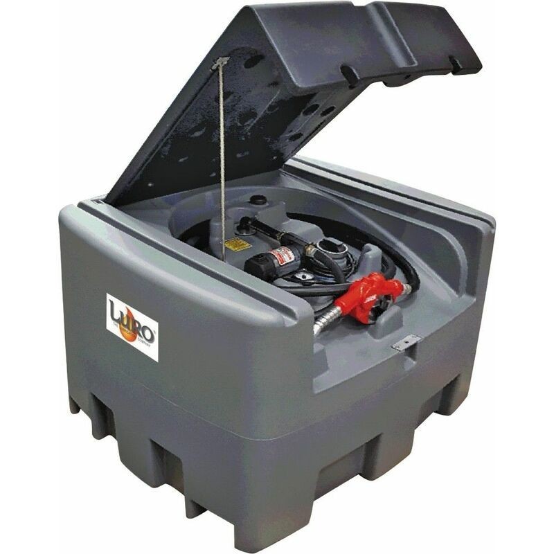 Cuve GRV compact PEHD 400 litres distribution gasoil avec pompe 12 v  - pistolet à arrêt auto - Luro