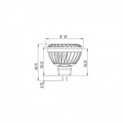 lot de 8 lampes LED GU 5.3 gradable MR16 7W - 830 flood - 390 lumen -25000 h