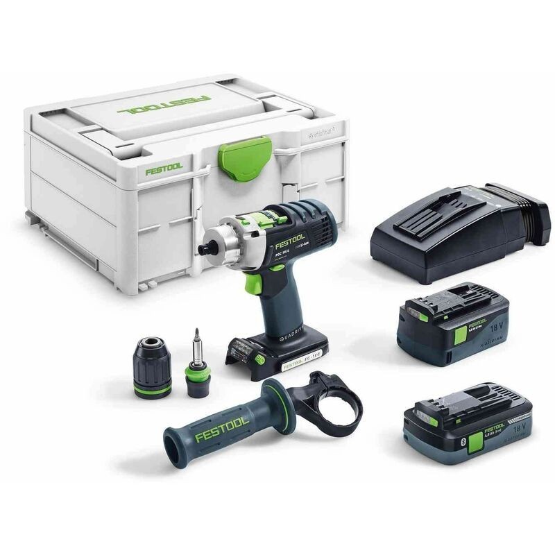 Perceuse-visseuse à percussion sans fil PDC 18/4 Li 5,2Ah/4Ah I-Plus QUADRIVE Festool