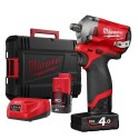 Boulonneuse ultra compacte 1/2 M12 FUEL 2 batteries, chargeur, en cofret : Milwaukee M12 FIWF12-422X