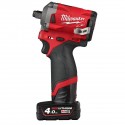 Boulonneuse ultra compacte 1/2 M12 FUEL 2 batteries, chargeur, en cofret : Milwaukee M12 FIWF12-422X