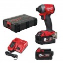 Visseuse à chocs FUEL 18V 1/4, 2 batteries 5Ah, chargeur, HD-Box - Milwaukee M18FID2-502X