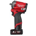 Boulonneuse ultra compacte 3/8" avec 2 batteries (4Ah, 2Ah), chargeur, en HD Box - Milwaukee M12 FIW38-422X