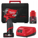 Boulonneuse ultra compacte 3/8" avec 2 batteries (4Ah, 2Ah), chargeur, en HD Box - Milwaukee M12 FIW38-422X