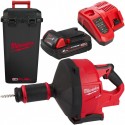 Déboucheur à tambour ⌀ 10 mm M18 FUEL avec 1 batterie 2Ah, chatgeur et seau - Milwaukee M18 FDCPF10-201C