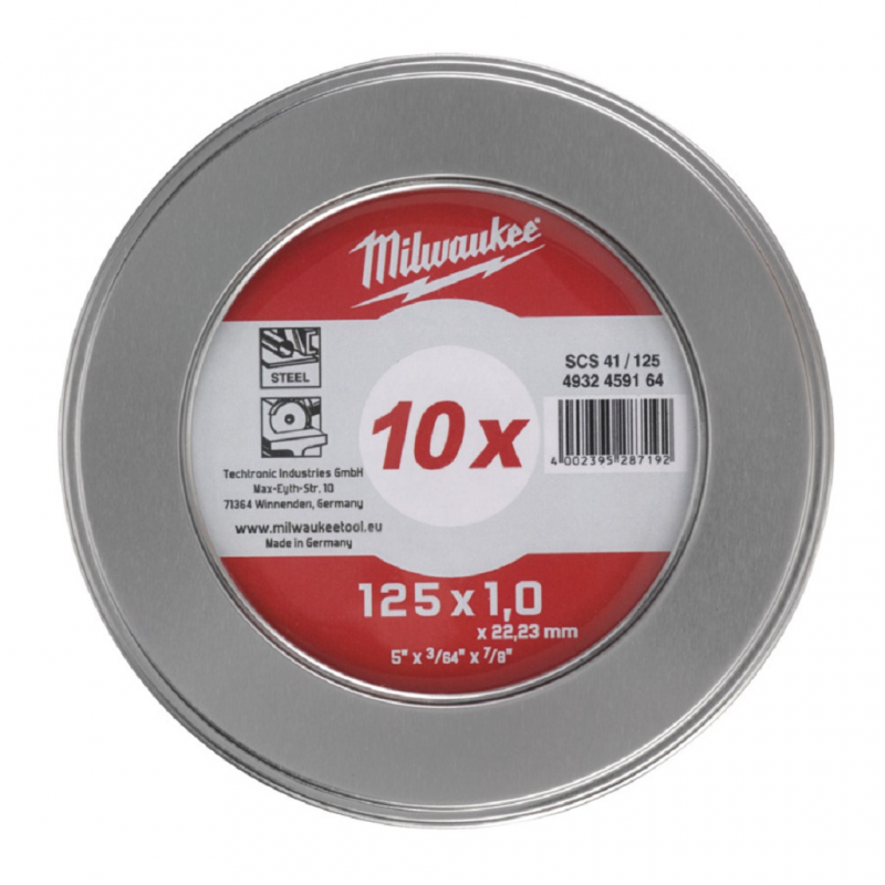 Coffret de 10 disques à tronconner Pro+ 125 x 1mm Milwaukee 4932478998