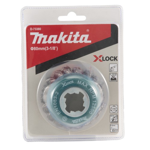 Brosse boisseau à fil torsadé, 80 mm, X-LOCK - Makita D-73380