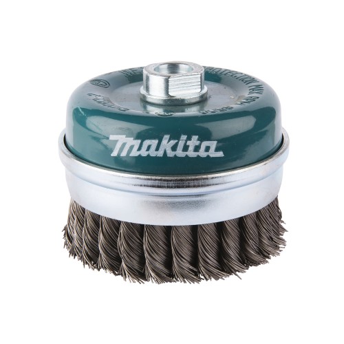 Brosse boisseau à fils acier torsadés Ø100 mm M14 pour meuleuse d'angle - Makita D-29290