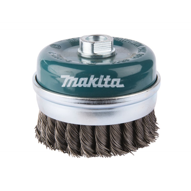 Brosse boisseau à fils acier torsadés Ø100 mm M14 pour meuleuse d'angle - Makita D-29290