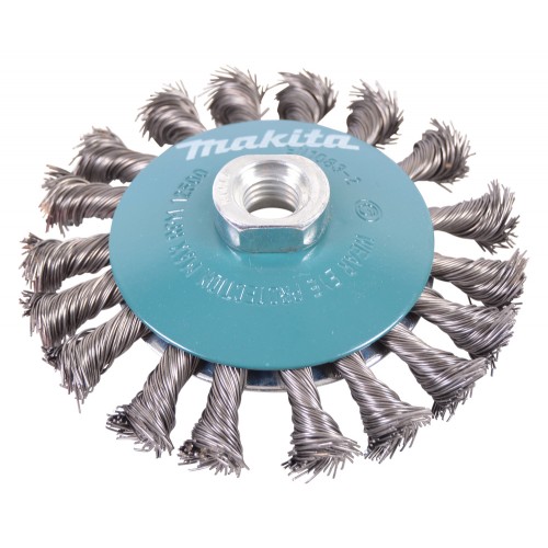 Brosse conique à fils acier torsadés M14 Ø 115mm - Makita D-39883