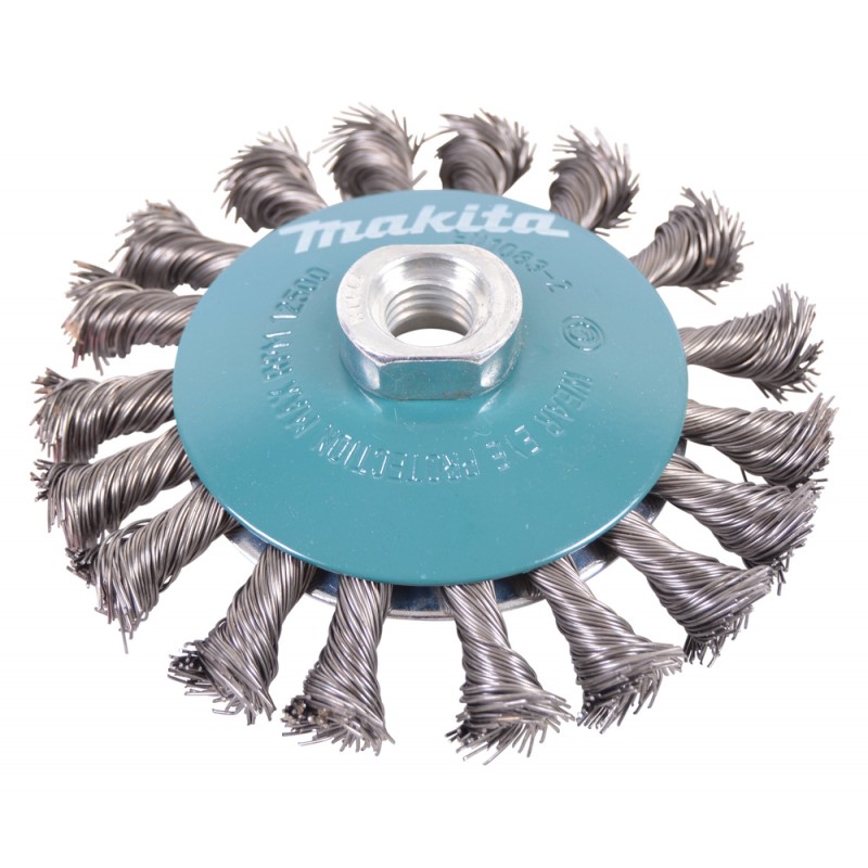 Brosse conique à fils acier torsadés M14 Ø 115mm - Makita D-39883