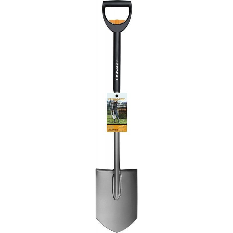 Bêche télescopique à bord pointu pour sol dur et caillouteux 105 – 125 cm - Fiskars SmartFit 1001567