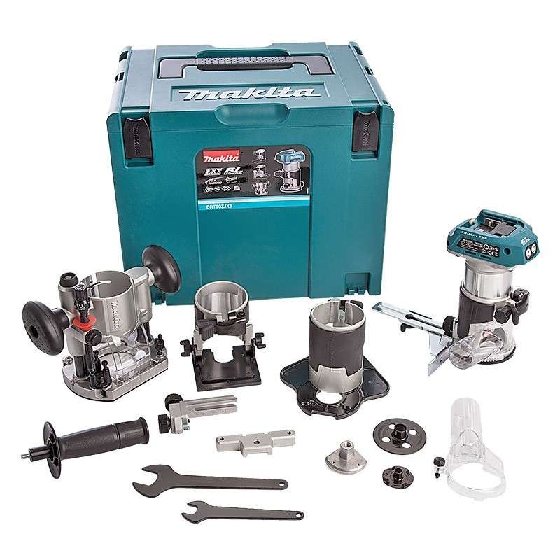 Affleureuse sans fil MAKITA DRT50ZJX3 avec accessoires MakPac - 18V LXT - Machine seule