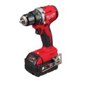 Perceuse visseuse compacte brushless M18 BLDDRC avec 2 batteries 5Ah, chargeur et coffret - Milwaukee M18 BLDDRC-502C