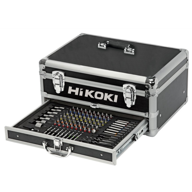 Coffret Alu avec tiroir et 100 accessoires de vissage/perçage - Hitachi / Hikoki 40030026
