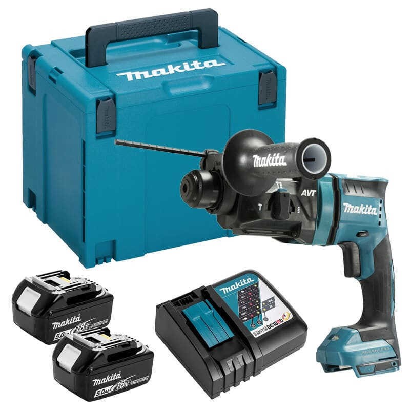 Perfo-burineur SDS-PLUS LXT 18V 1,7 J livré avec 2 batteries 5Ah, chargeur, en Makpac 4 - Makita DHR182RTJ