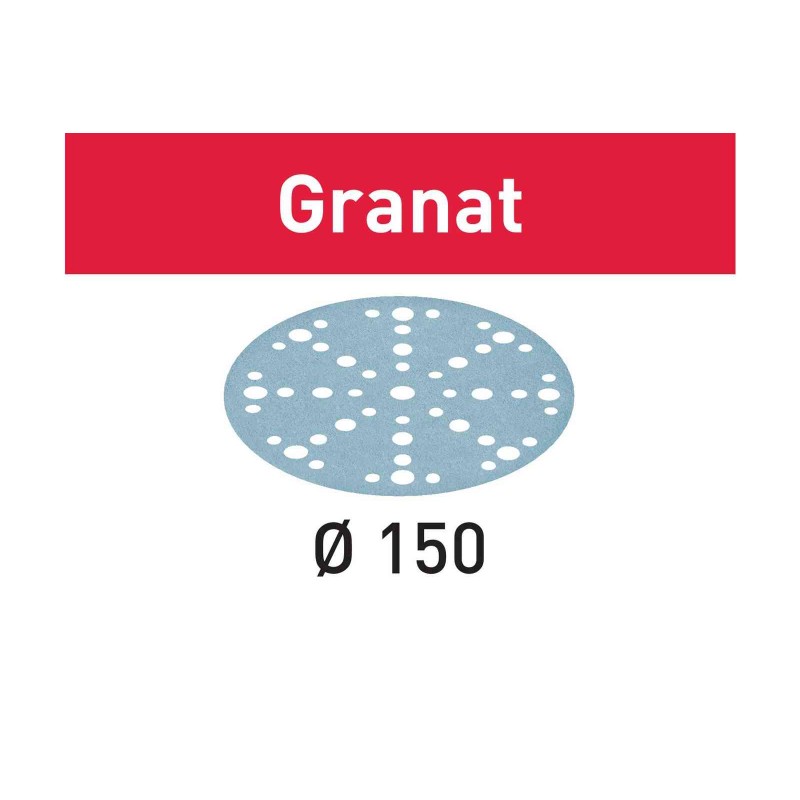 Boîte 100 disques abrasifs Granat 150mm Grain 180 – Festool 575166