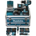 Perceuse Visseuse 54NM avec 2 batteries 5Ah, chargeur et 96 accessoires - Makita DDF484RTX6