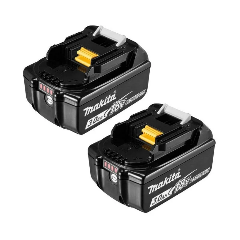 Lot 2 batteries Makita Makstar Li-Ion 18V 3 Ah avec témoin de charge intégré - Makita BL1830B