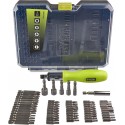 Coffret 59 accessoires vissage-boulonnage avec tournevis à cliquet - Ryobi RAK59SD