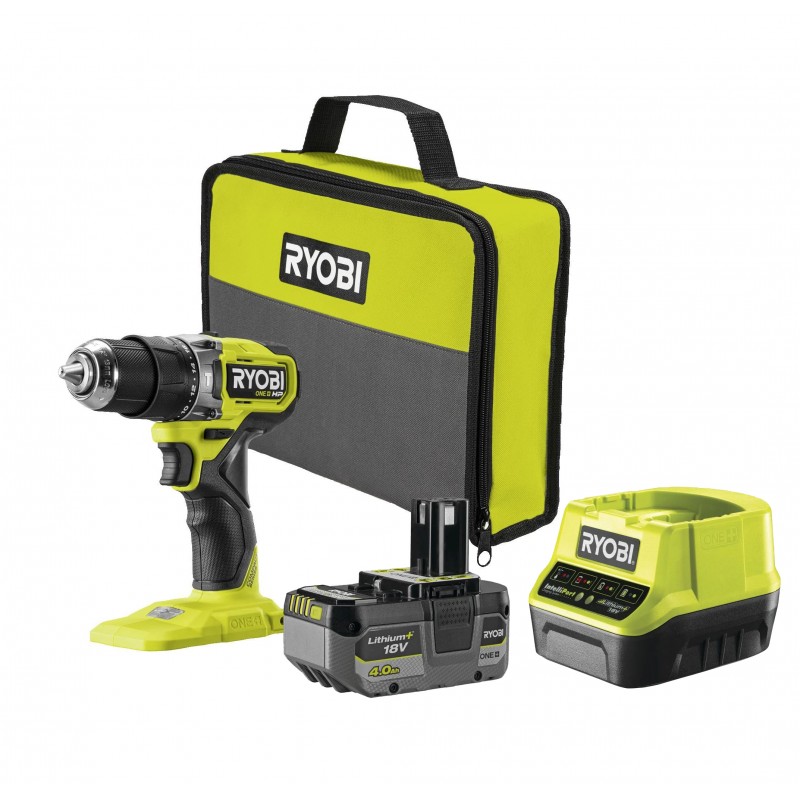 Perceuse à percussion Brushless Ryobi RPD18C1 18V ONE+ HP avec batterie 4Ah, chargeur et sac