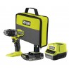 Perceuse à percussion Brushless 60Nm Ryobi RPD18C1 18V ONE+ HP avec batterie 2Ah, chargeur et sac