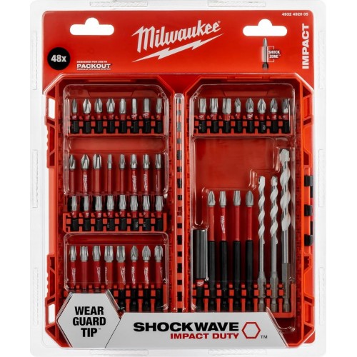 Set embouts et forets SHOCKWAVE IMPACT DUTY 48 pièces - Milwaukee 4932492005