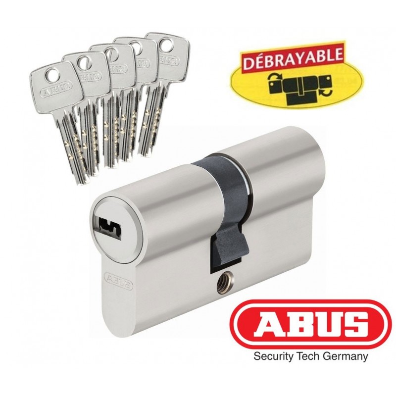 Cylindre haute sécurité Abus EC-S 30x40mm Nickele Mat Varie, 5 clés, débrayable
