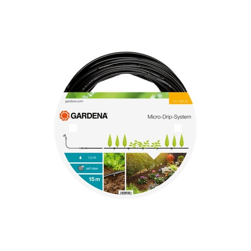 Extension de tuyau à goutteurs intégrés de surface 4,6 mm (3/16") - GARDENA 1362-20