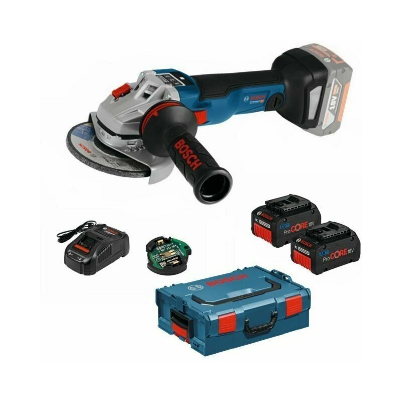 Meuleuse sans fil 18V 2 x 7Ah ProCore en coffret L-BOXX GWS 18 V-125 SC BOSCH 06019G3406