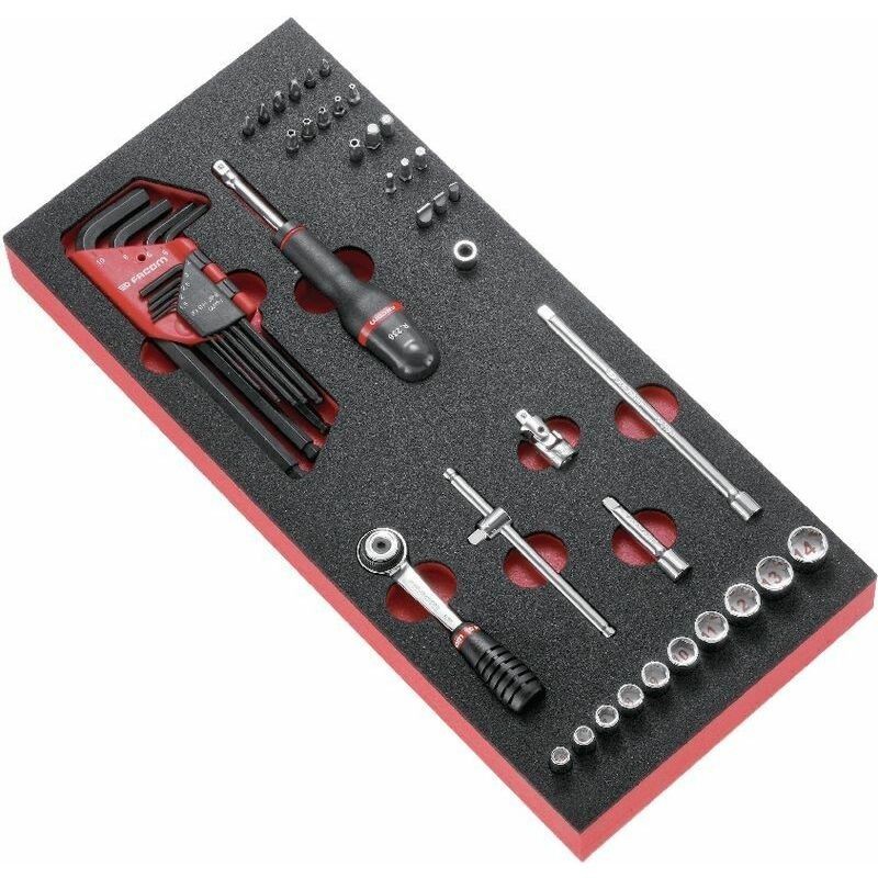 Module mousse douilles 6 pans 1/4" - clés mâles et embouts métriques FACOM - MODM.R1APB