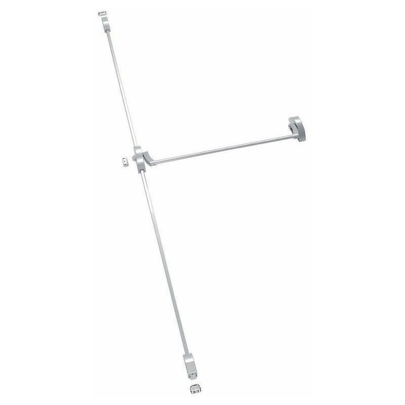 Anti-panique Bar One, 2/3 points haut et bas, longueur 910 mm, coupe feu, argent