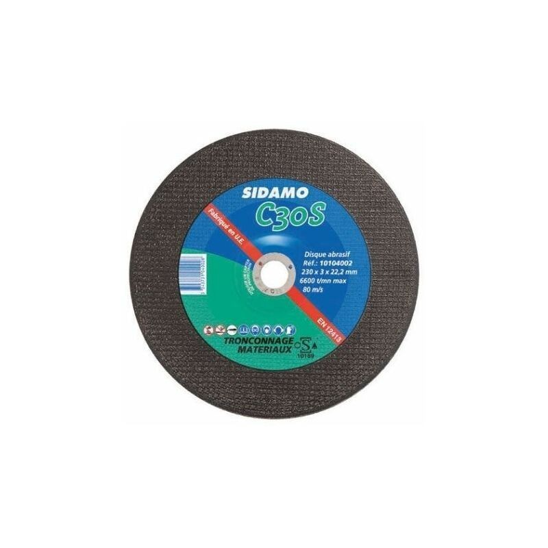 Disque a tronçonner 230x3x22,2mm Sidamo