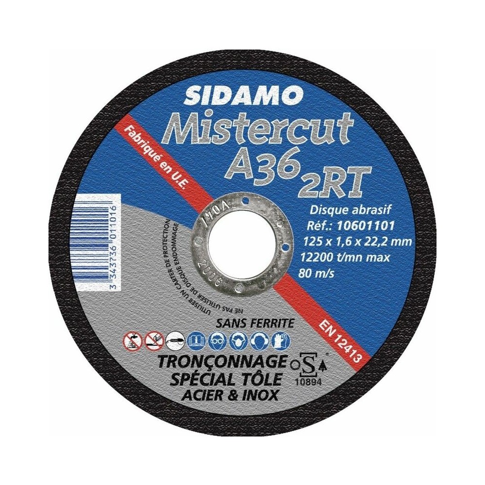Disque à tronçonner le métal certifié OSA 115 x 1,2 x 22,23 mm - CLD