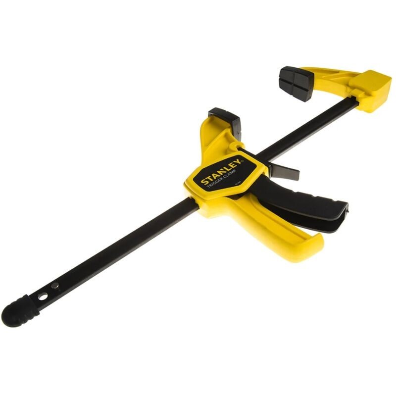 Serre-joint à Gâchette Stanley 45 Cm - Transformable En écarteur - Barre Amovible - Nylon Et Acier Renforcé - Mâchoires Protégées